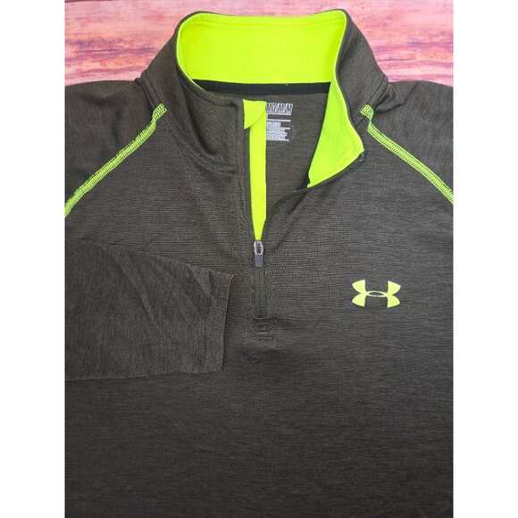 Under Armour Mens HeatGear Loose Fit 1/4 Zip Medium Green - Picture 4 of 8
